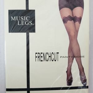 Music Legs Sheer Black French Cut Pantyhose